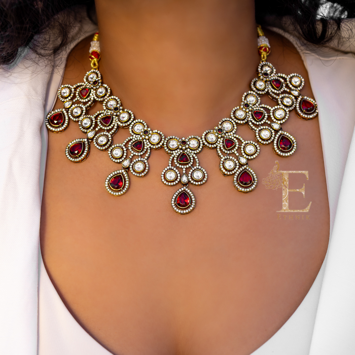 Saumya Necklace Set Pink